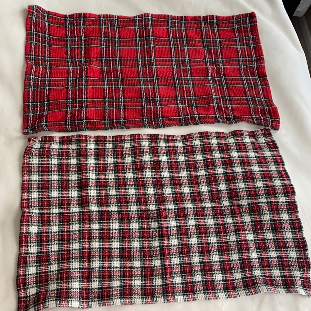 Mud pie set of 2 plaid kitchen towels